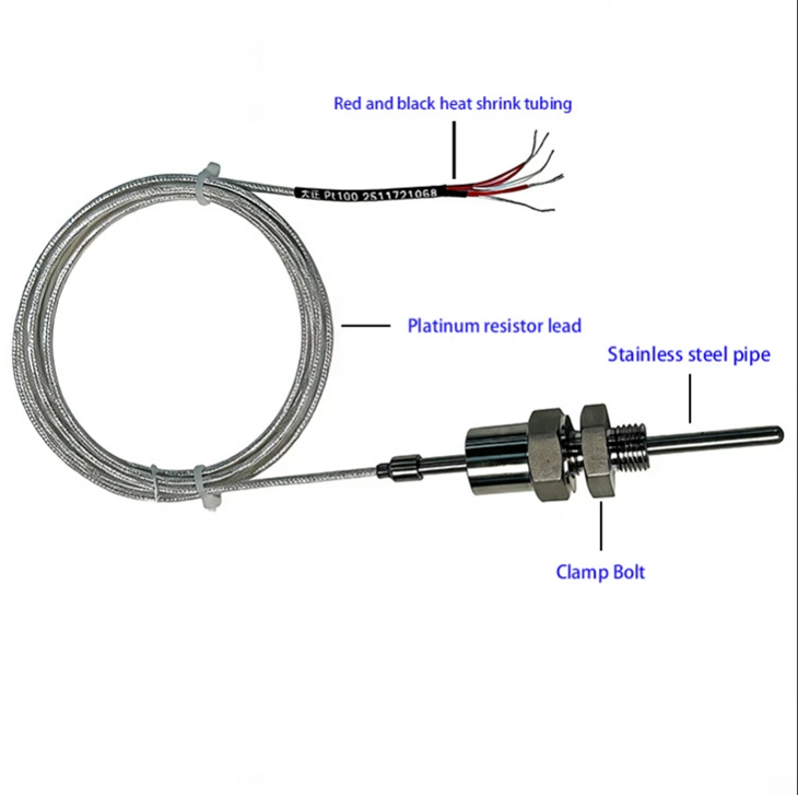 Class A PT100 Double Temperature Sensor With 1/2'' NPT Thread OEM/ODM Customized Support high quality